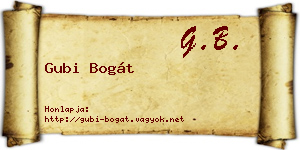 Gubi Bogát névjegykártya